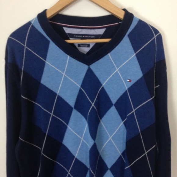 Tommy Hilfiger Other - Tommy Hilfiger Men 2XL V-Neck Argyle Pima Sweater